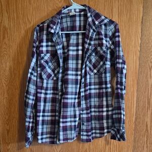Duluth Trading Co Purple Plaid Shirt